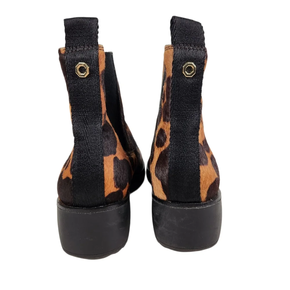 Louise et Cie Zareb Calf Hair Leather Cheetah Leopard Ankle Bootie Womens Size 7